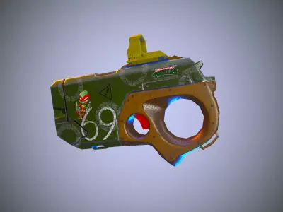 gun sci-fi Teenage Mutant Ninja Turtles game ready pbr  Low-poly 3D model