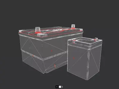 Korean Car Battery Low-poly 3D model