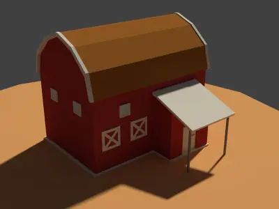 Low Poly Cartoony Granary 2 Low-poly 3D model