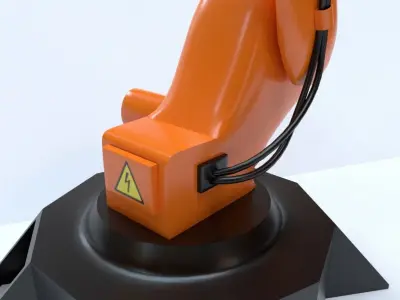 Rigged Low Poly-High Poly Robot Arm Low-poly 3D model