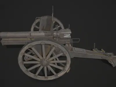 Feldkanone 96 Low-poly 3D model