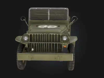 Jeep  Classic Military Vehicle Model for Combat  3D model