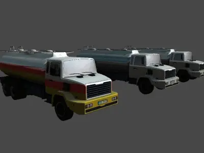 Fuel trucks collection Low-poly 3D model