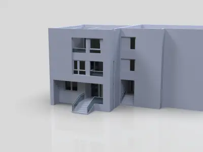 Modern Building Low-poly 3D model order
