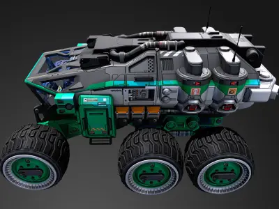 Mars Rover vehicle Low-poly 3D model
