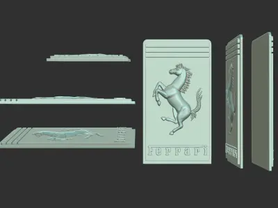 Ferrari Prancing Horse Logo Bas Relief for CNC 3D Print STL 3D print model order