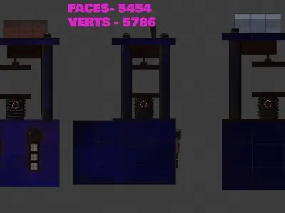 Press mechanism Low-poly 3D model