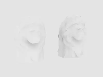 Statue Lion Head 3D model