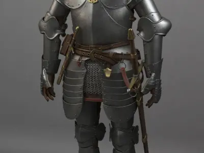 Knight medieval armor 3D model