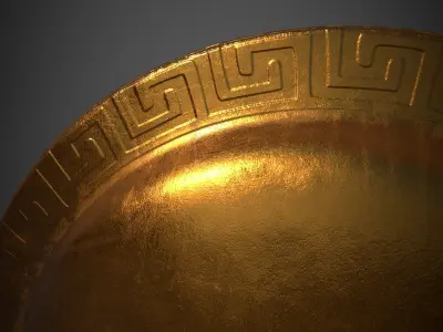 Aspis hoplite shield Low-poly 3D model