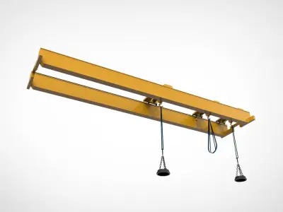 overhead crane equipped with a magnetic lifting system 3D model purchase