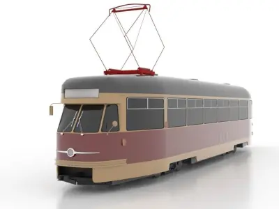 Tatra T2 Low Low-poly 3D model