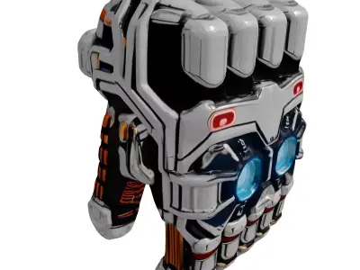 Futuristic Power Gauntlet Glowing Worn 3D model