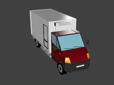 Refrigerator small truck Low-poly 3D model