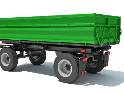 Farm Trailer 3D model from CGTrader