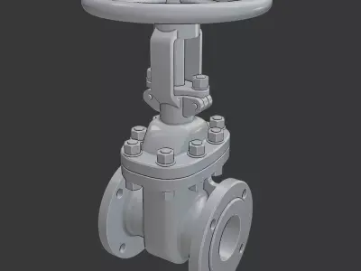 Flanged Gate Valve 3D print model