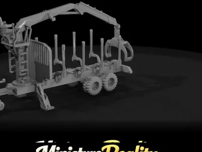 1-87 Small logging trailer with Print Ready STL 3D print model purchase