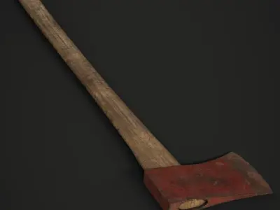 Fire Axe Low-poly 3D model 4