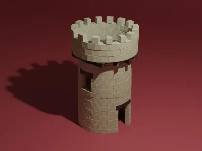 Stone tower 3D model purchase