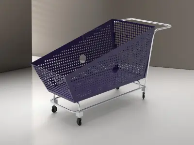 TROLLEY shopping cart on wheels Free 3D model