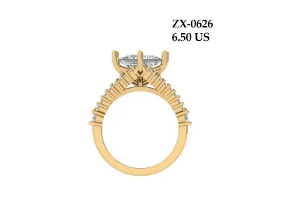 Princess Ring 3D print model 10
