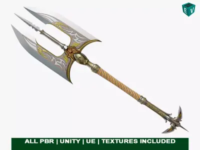  Battle Axe10 All PBR Unity UE Textures Included Low-poly 3D model