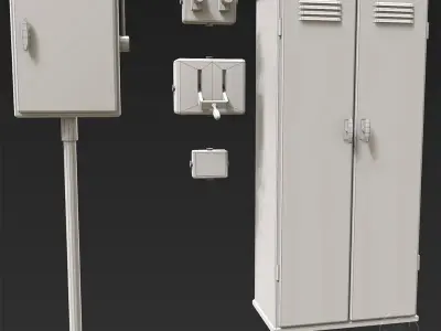 Electro Box Set Free low-poly 3D model