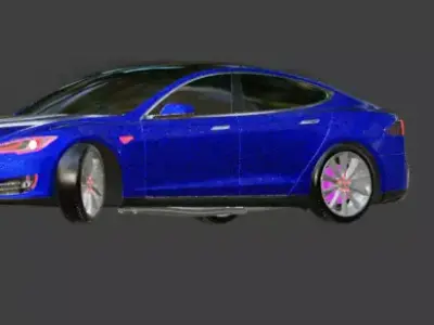 Modern Tesla car  Low-poly 3D model