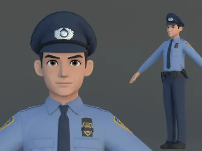 Michael Cartoon Man Character Low-poly 3D model