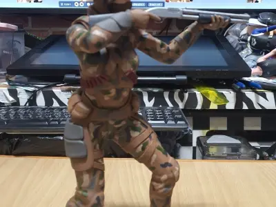 female soldier  3D print model