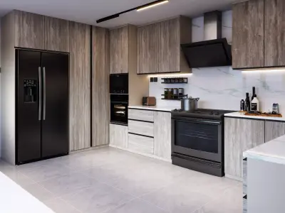 Kitchen Modern Style Blender Fbx OBj Free low-poly 3D model