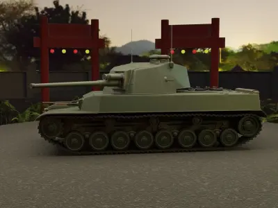 Type 5 Chi-Ri 2 japanese medium tank 3D model