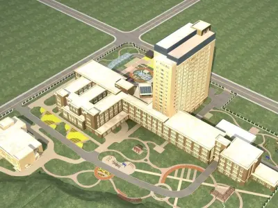 Hospital Building 3D model 25