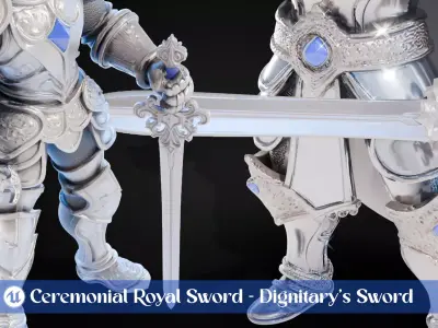 Stylized Sword - Ceremonial Royal Dignitarys - Game Ready 3D model