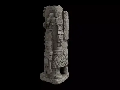 Aztec Temple Statue 3D model