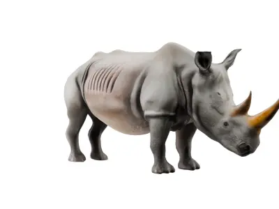 Realistic Rhino 3D Model-low poly model game ready Low-poly 3D model
