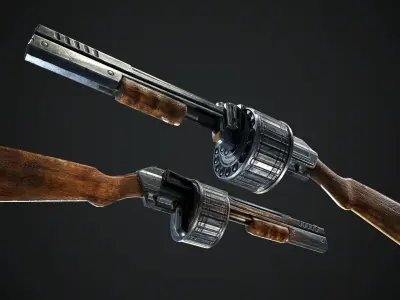 Horn 3 gun Low-poly 3D model