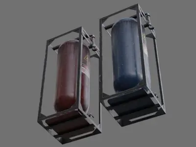 Oil Storage 1D Low-poly 3D model