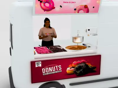Donut Truck 4K 3D model