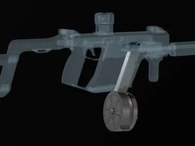 KCI 9mm 50-Round Drum Magazine Low-poly 3D model