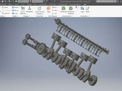 V12 Engine crankshaft 3d model 3D model
