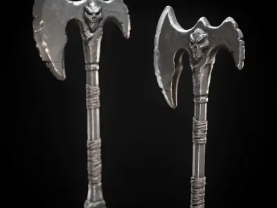 battel axe Low-poly 3D model