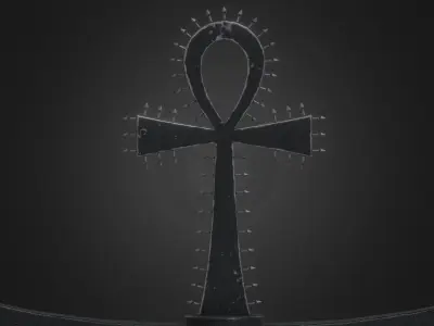 Crusader Ax Low-poly 3D model