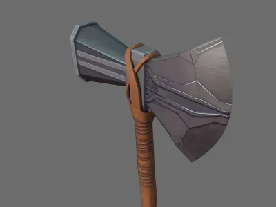 Thor Stormbreaker Low Poly Stylized Handpainted Low-poly 3D model