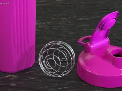 Protein Shaker Bottle with Protein Pink 3D model