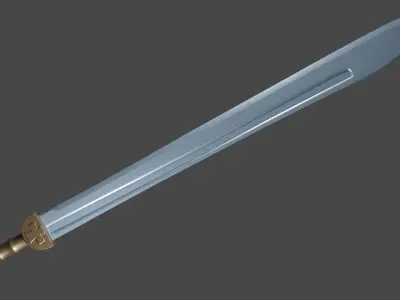 Grossmesser sword with Gladius handle Low-poly 3D model