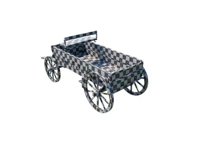 Western Chariot Free low-poly 3D model
