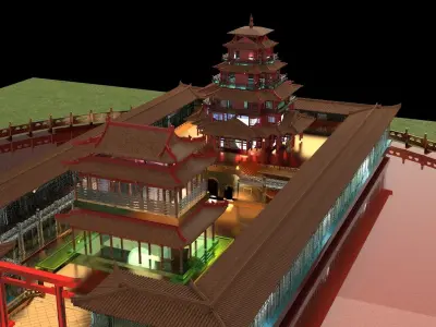 Chinese ancient house 3D model 17