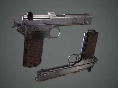 Steyr M1912  M1911  Steyr Hahn Low-poly 3D model