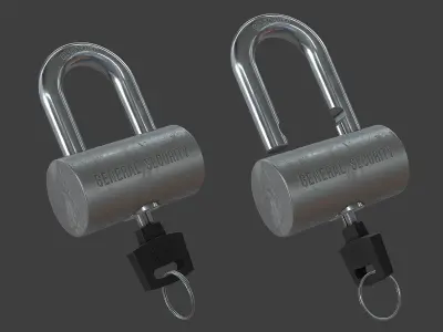 Lock and Key Low-poly 3D model buy